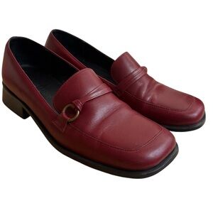 Sam & Libby Burgundy Leather Loafers – Women’s Size 9